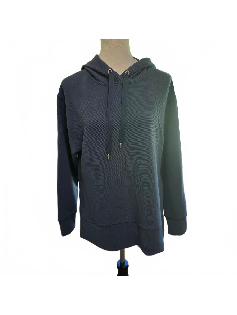 CALIA Women's Ottoman Oversized Side Slit Hoodie Small